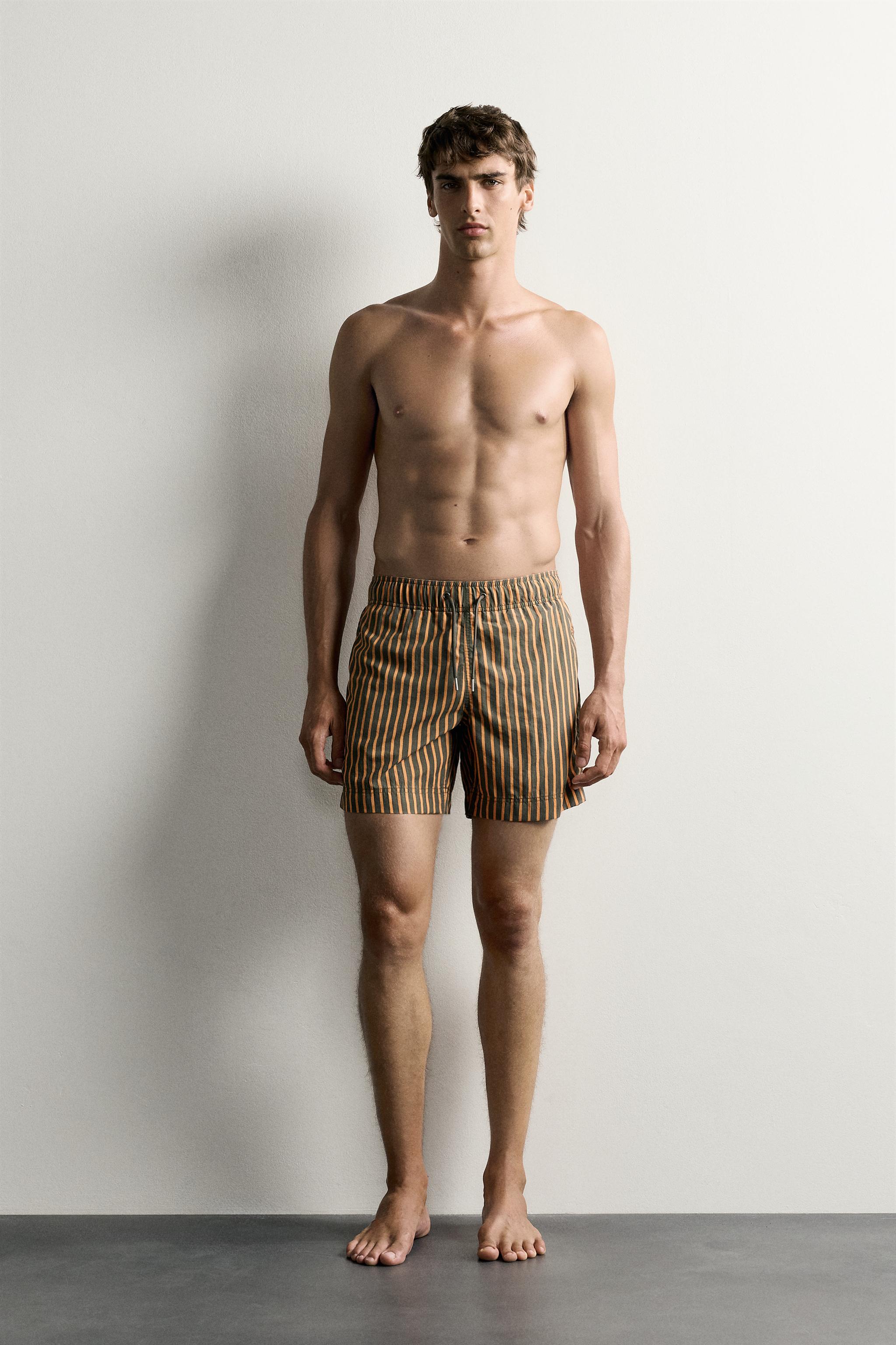STRIPED MID-LENGTH SWIMSUIT